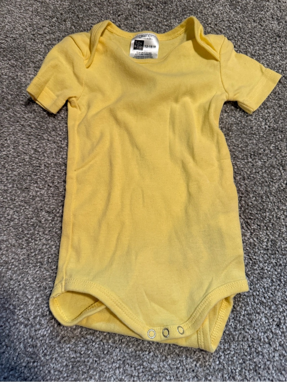 Yellow Short-Sleeve Baby One-Piece Bodysuit